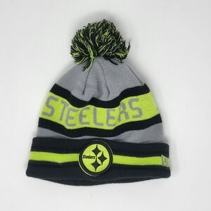NFL Black Hat with Black And Lime Steelers Emblem